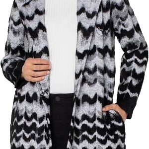 Liverpool LA Open Front Cardigan w Collar, cozy, soft , black&white, jacket
